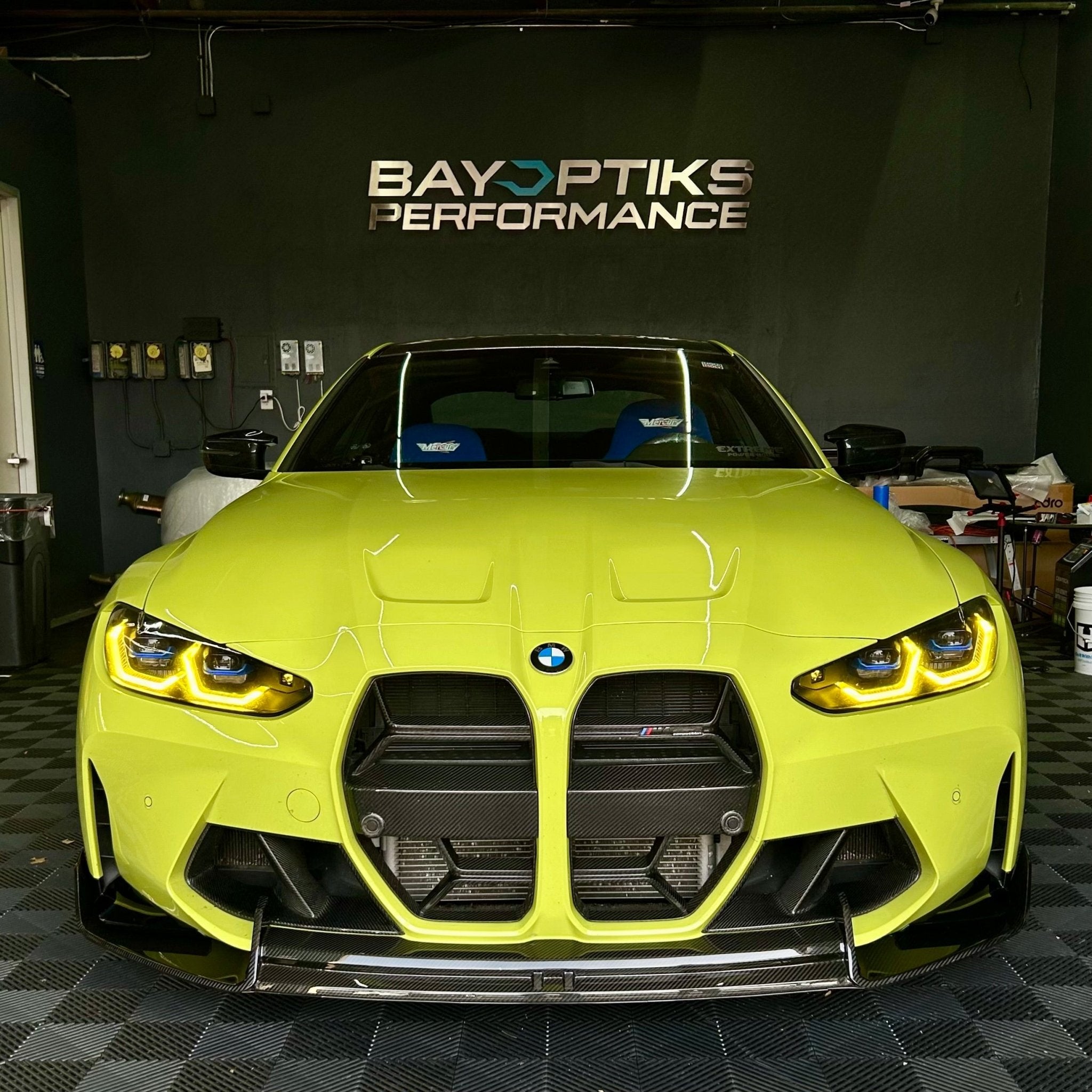 BMW G8X G80 M3 G82 M4 G22 4 Series CSL Yellow/White Complete Laser Style Headlights (2021 - Present)