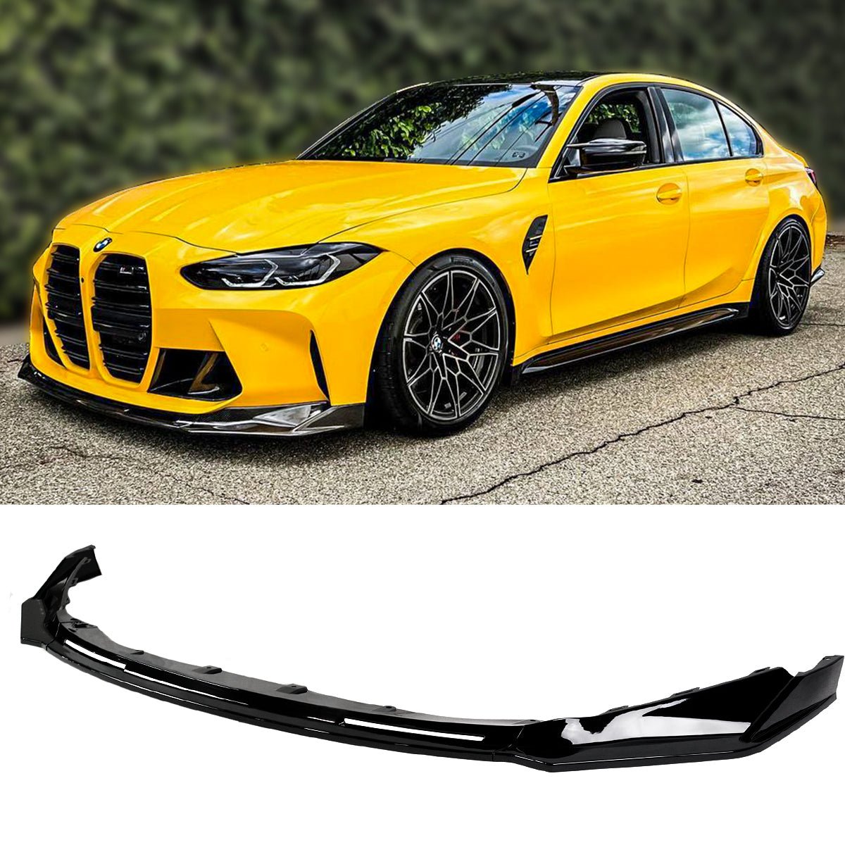 BMW G8X G80 G82 M3 M4 V Style Gloss Black Front Lip Splitter
