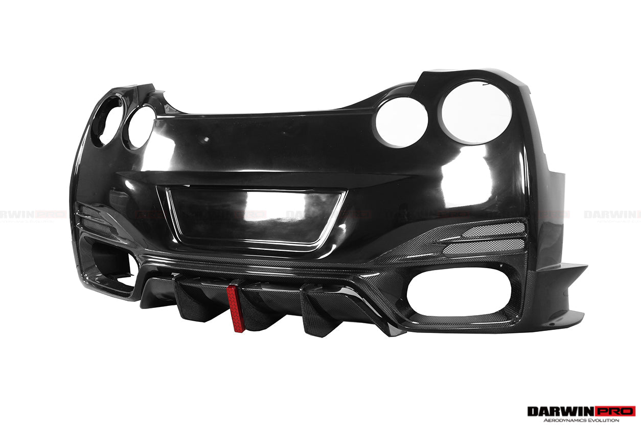 2008 - 2022 Nissan GTR R35 CBA & DBA & EBA BKSSII Style Rear Bumper with Diffuser & LED Light