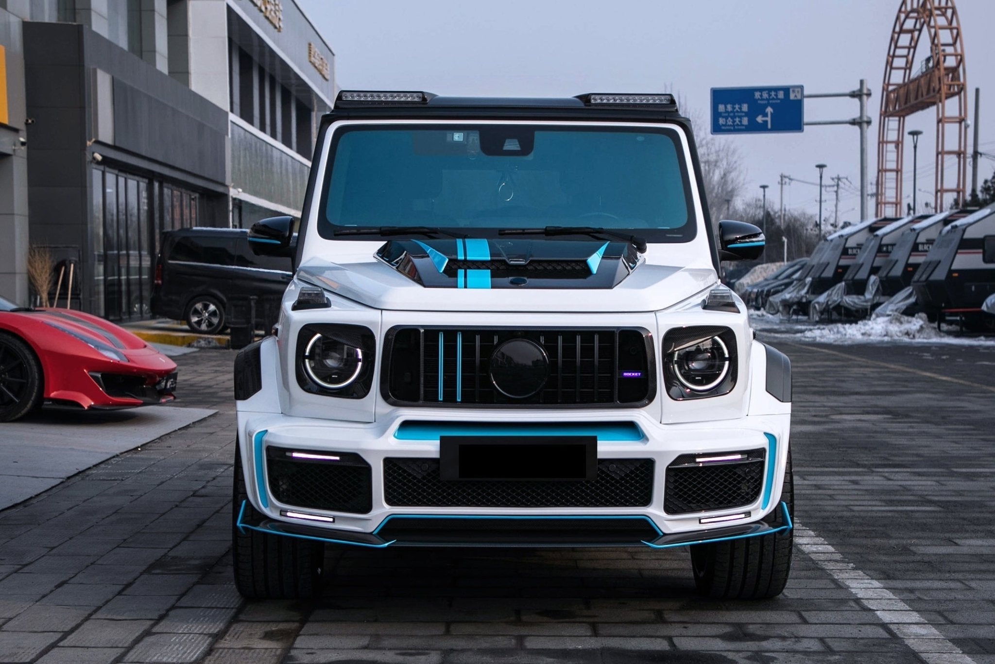 2018-2024 Mercedes Benz G63 AMG W464 G-Wagon BR-G900 Style Dry Carbon Front Lip - Carbonado