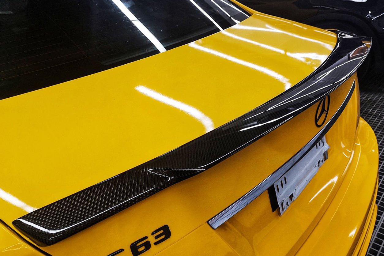 2008 - 2014 Mercedes Benz W204 Sedan C Class C63 AMG C74 Style Carbon Fiber Trunk Spoiler