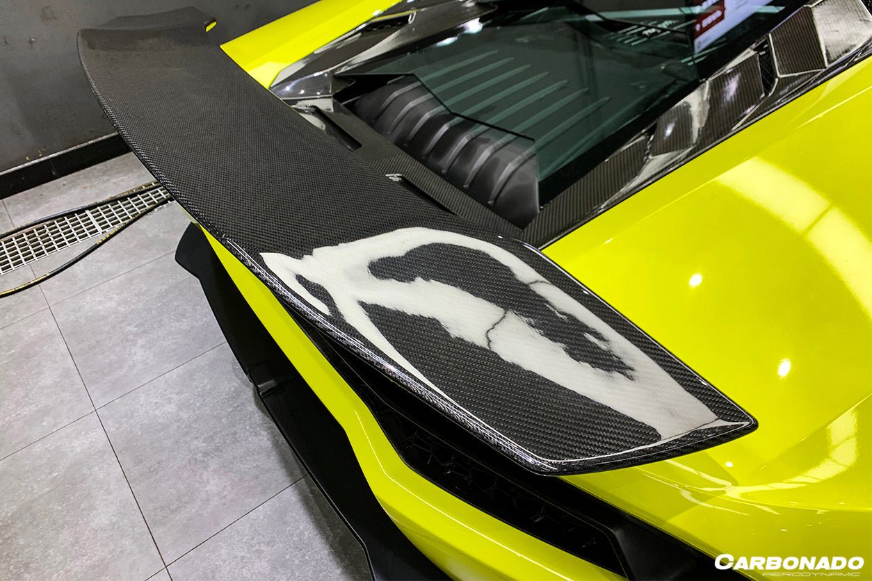 2015 - 2025 Lamborghini Huracan LP610 & LP580 & EVO & Tecnica DC Style Carbon Fiber Trunk Spoiler with Base