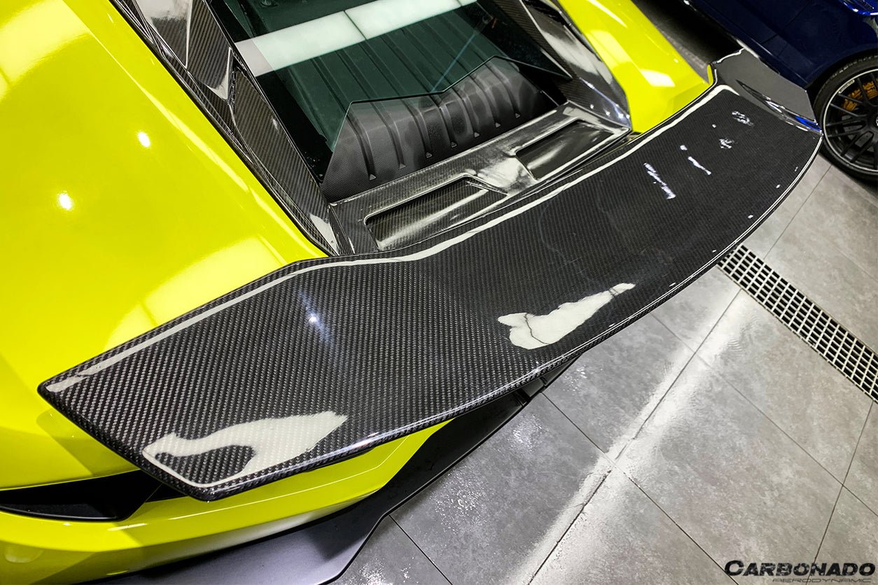 2015 - 2025 Lamborghini Huracan LP610 & LP580 & EVO & Tecnica DC Style Carbon Fiber Trunk Spoiler with Base