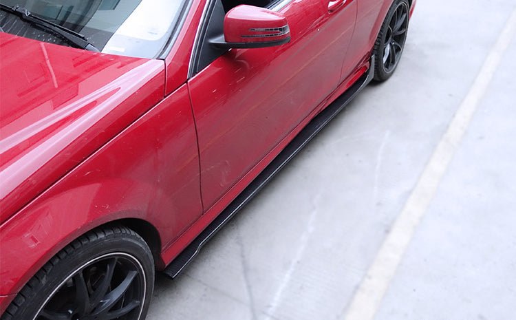 2012 - 2014 Mercedes Benz W204 C Class Coupe DP Style Carbon Fiber Side Skirts Under Board