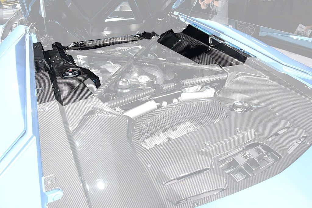 Lamborghini Aventador LP700 Coupe Carbon Fiber Engine Bay Side Panels Left and Right Cover Replacement 2011-2016