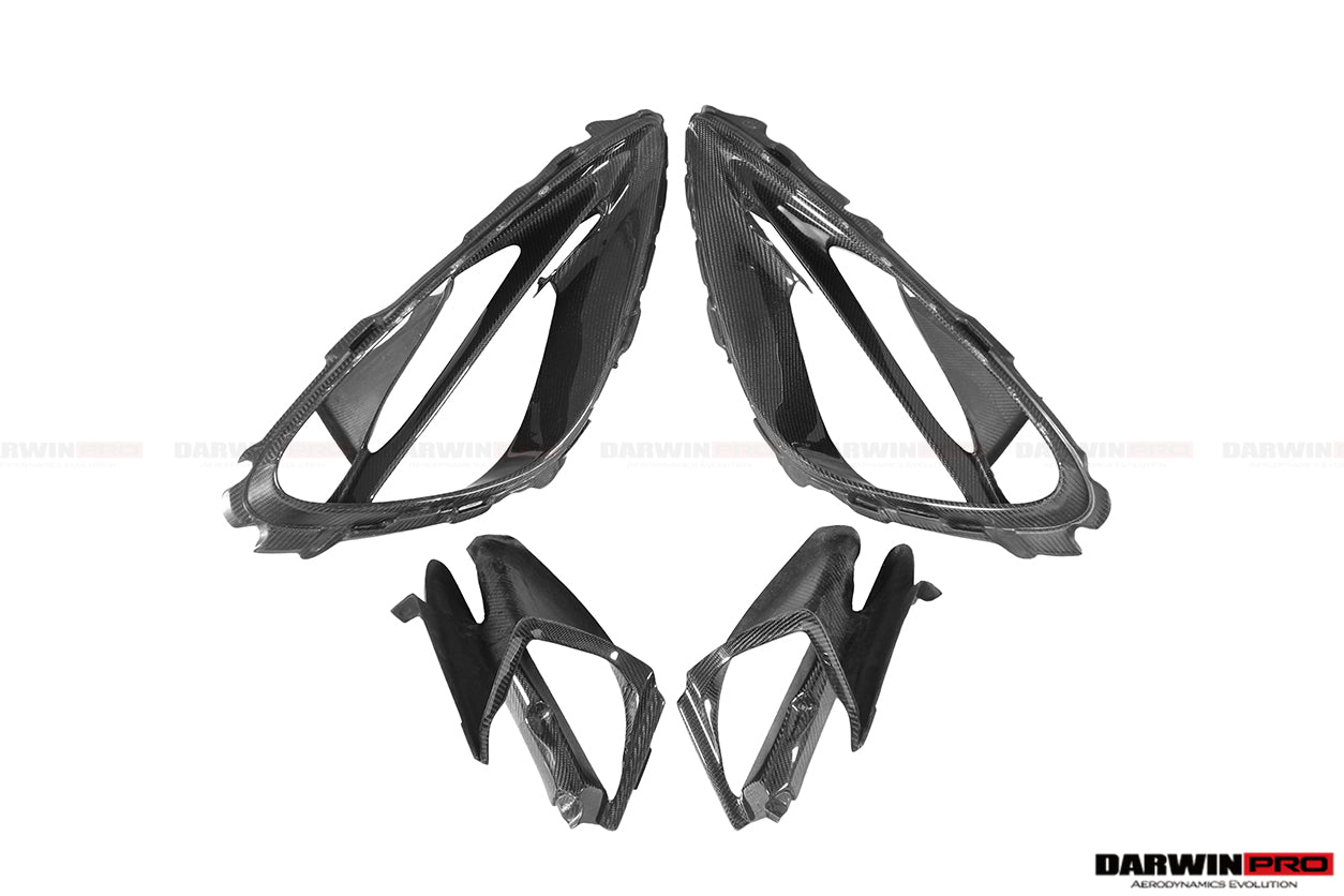 2017 - 2020 McLaren 720S Dry Carbon Fiber Headlight Inserts Trim Replacement