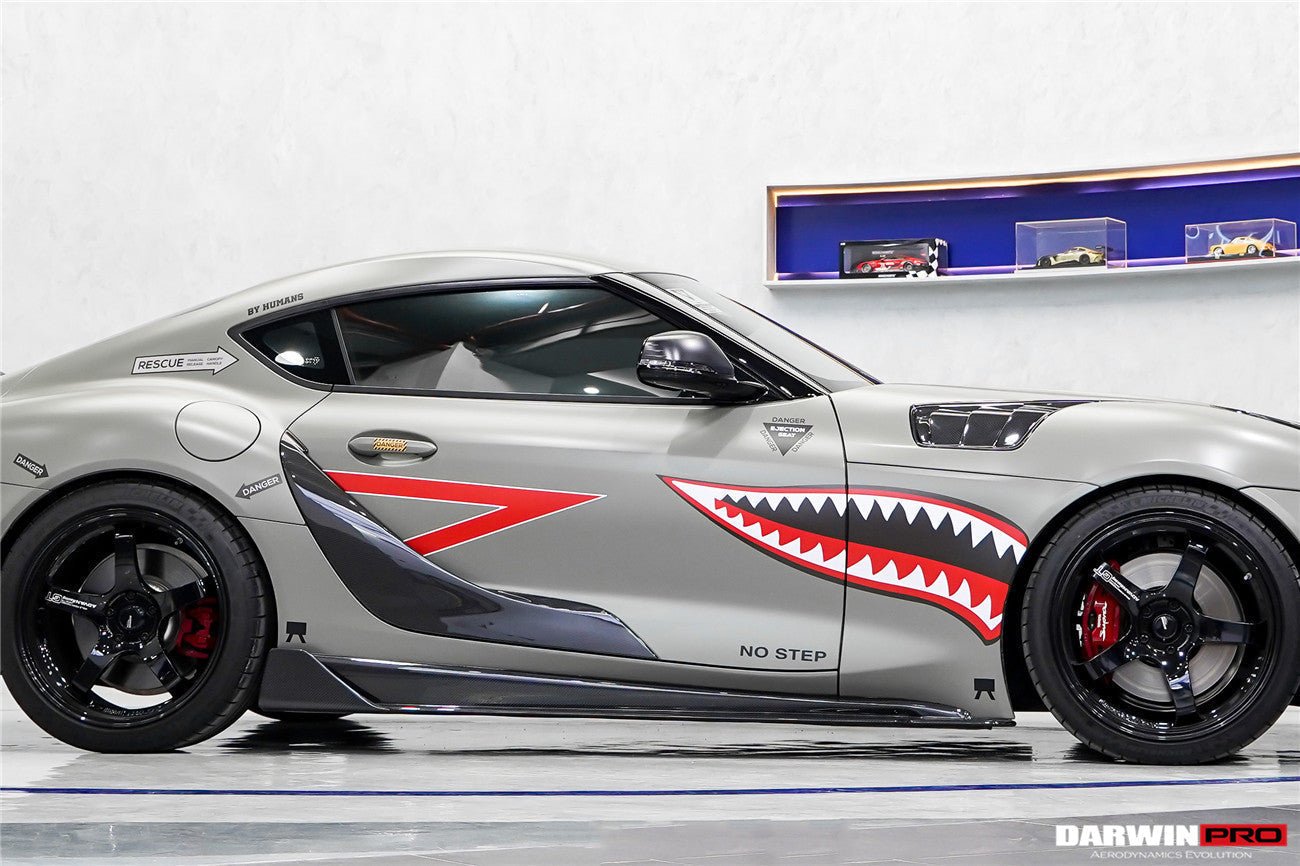 2019 - 2025 Toyota GR Supra (J29 & DB) A90 A91 BKSS Style Carbon Fiber Side Skirts