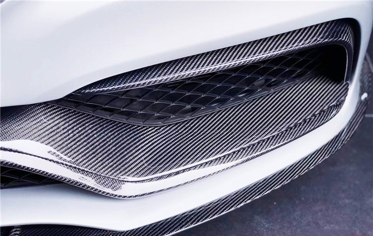 2015 - 2021 Mercedes Benz W205 C63&S AMG Carbon Fiber Front Bumper Trim Set (4pcs)