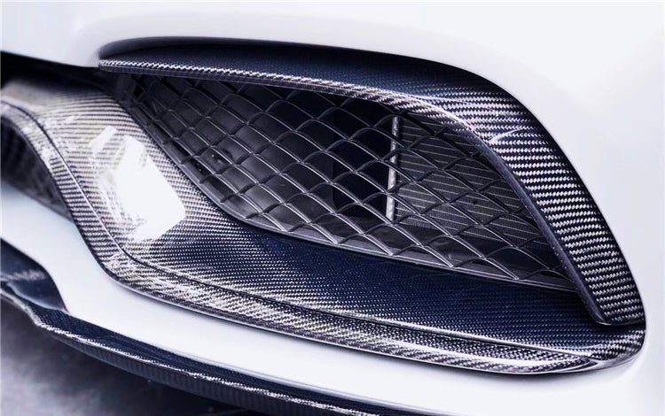 2015 - 2021 Mercedes Benz W205 C63&S AMG Carbon Fiber Front Bumper Trim Set (4pcs)