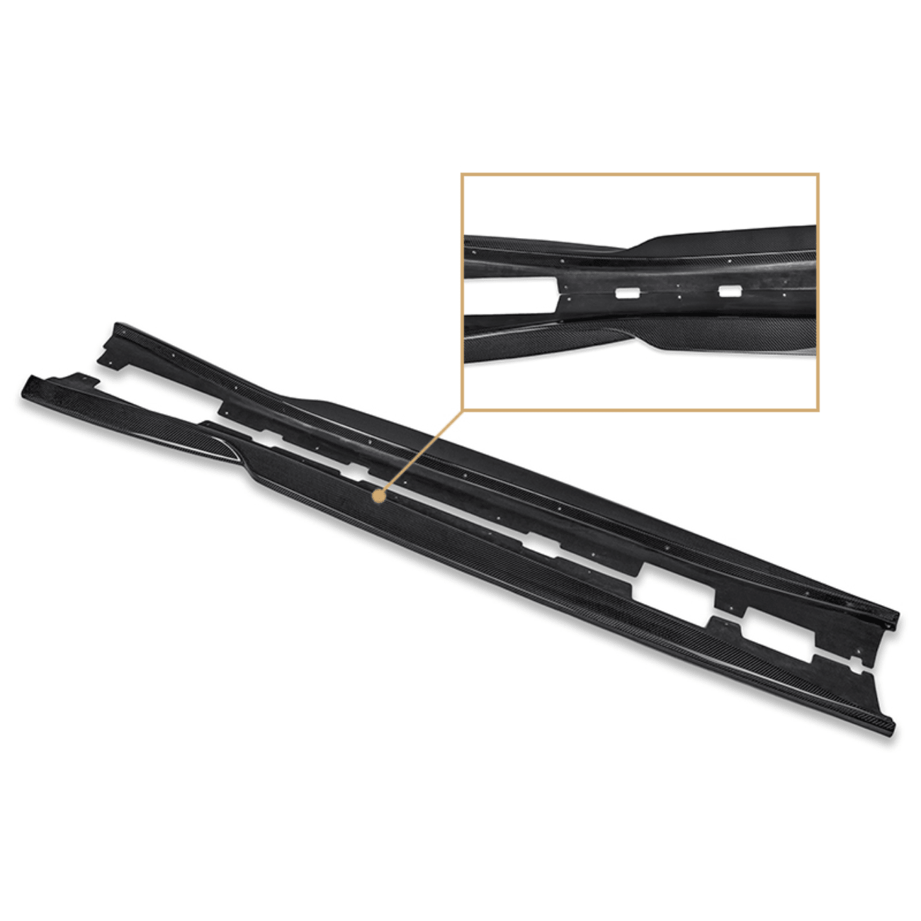 Chevrolet Camaro 6th Gen T6 Style Gloss Black Carbon Fiber Side Skirts 2019-2024