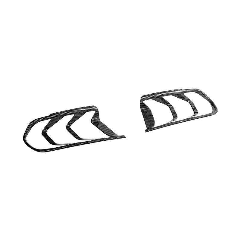 Ford Mustang S550 Dry Carbon Fiber Rear Tail Light Trim Bezel Cover Pair 2018-2023
