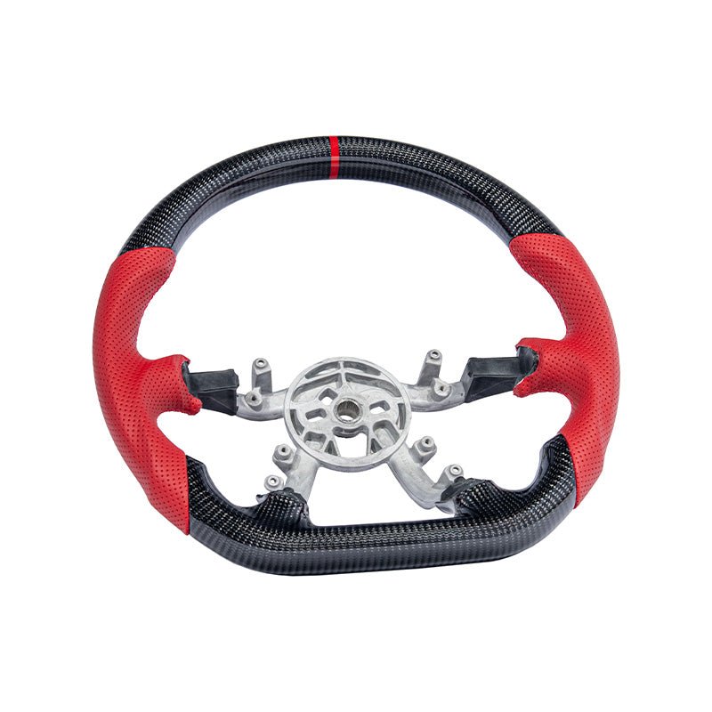 Chevrolet Corvette C5 Carbon Fiber Steering Wheel Red Perforated Leather Stripe 1997-2004