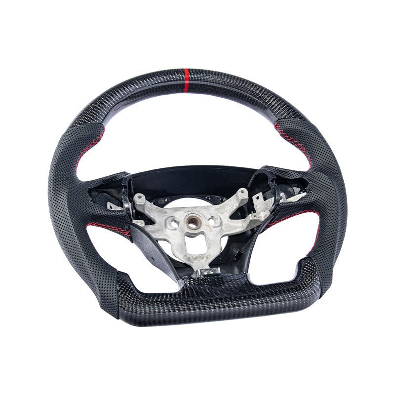 Chevrolet Corvette C6 Carbon Fiber Steering Wheel Perforated Leather Red Stripe 2005-2013