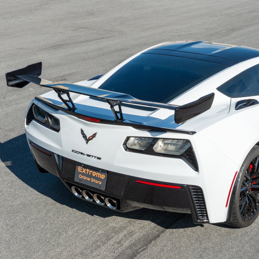Chevrolet Corvette C7 ZR1 ZTK Style Carbon Fiber High Wing Rear Spoiler Kit 2014-2019