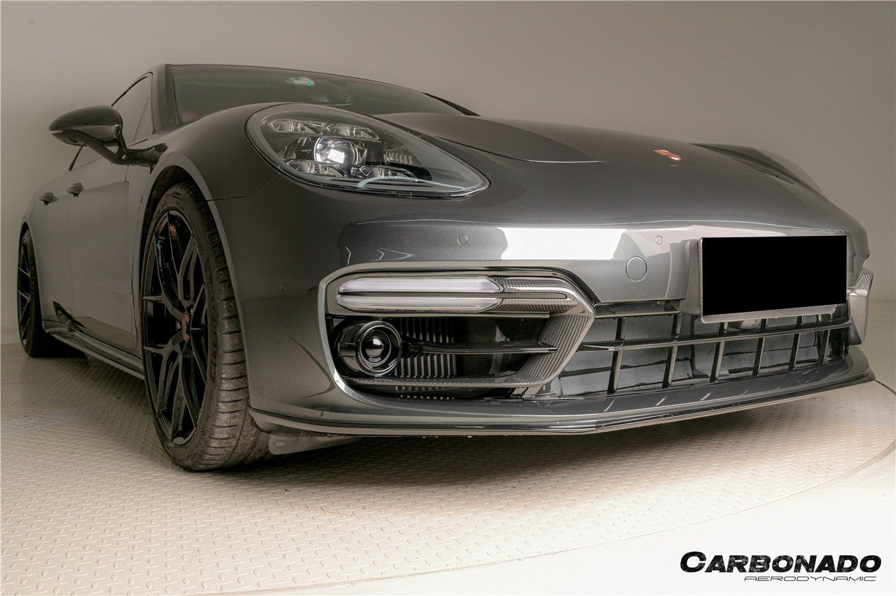 2017-2023 Porsche Panamera 971 SD GTS OEM Style Dry Carbon Fiber Front Bumper Air Vent - Carbonado