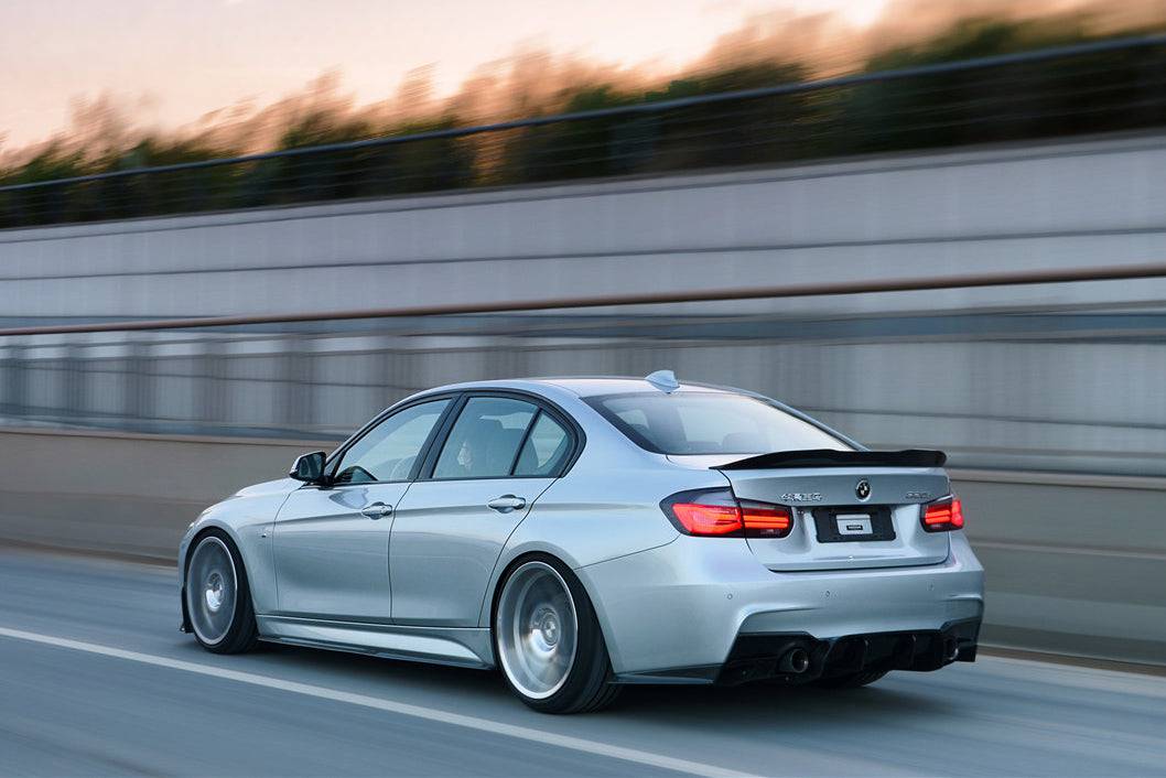 2011-2019 BMW 3 Series F30/F35 M-Tech GV Carbon Fiber Rear Lip with Diffuser & Caps - Carbonado