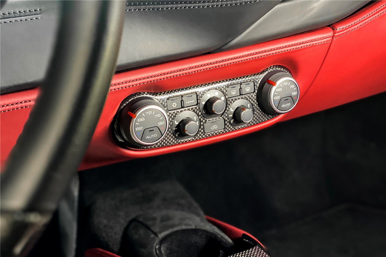 2015-2020 Ferrari 488 GTB & Spider Dry Carbon Fiber AC Control Panel Cover - Carbonado