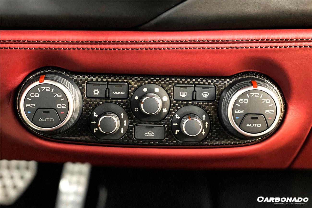 2015-2020 Ferrari 488 GTB & Spider Dry Carbon Fiber AC Control Panel Cover - Carbonado
