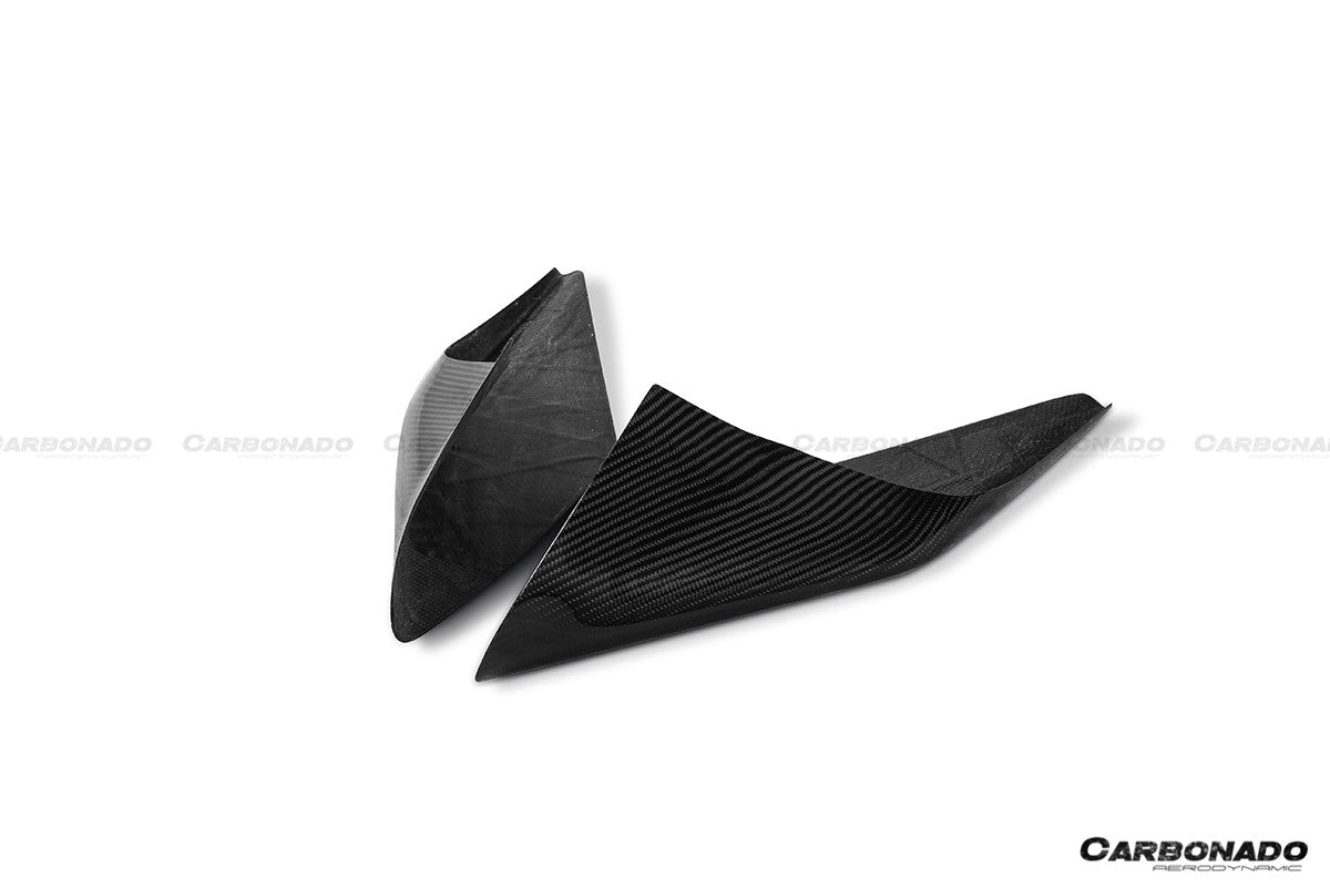 2019 - 2024 Ferrari F8 OEM Style Dry Carbon Fiber Side Air Intake Fins Flaps Wings