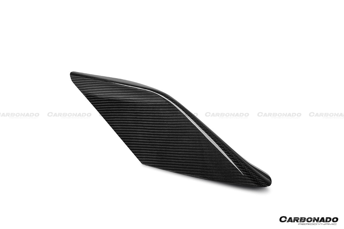 2019 - 2024 Ferrari F8 OEM Style Dry Carbon Fiber Side Air Intake Fins Flaps Wings