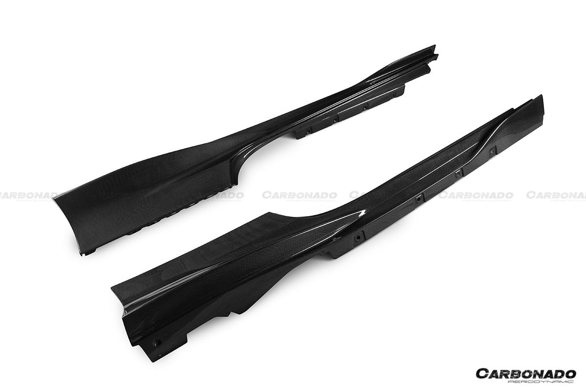 Ferrari F8 F142MFL OEM Style Dry Carbon Fiber Side Skirts 2019-2024