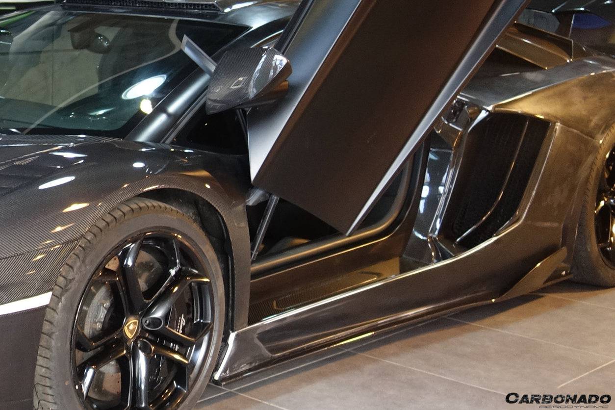 2011-2016 Lamborghini Aventador LP700 Coupe & Roadster OEM Style Carbon Fiber Door Still Plate Caps - Carbonado