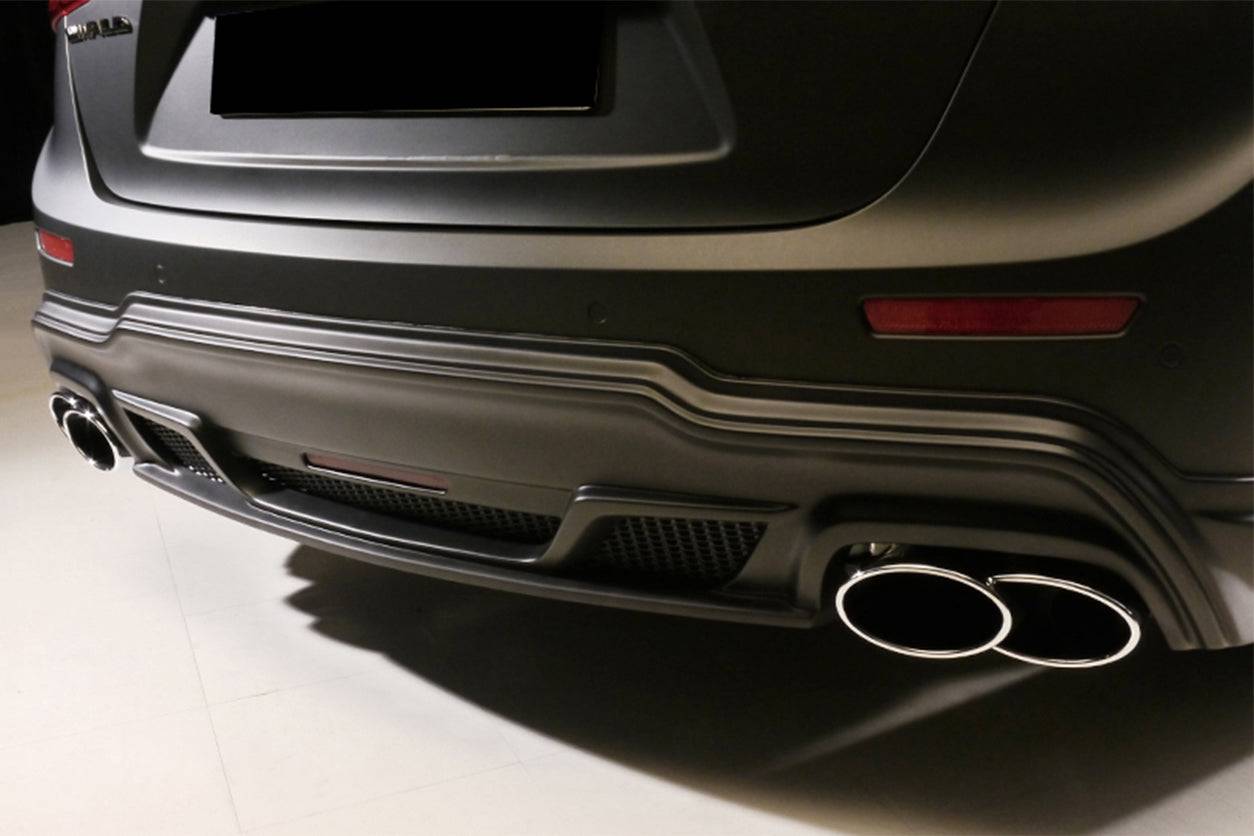 2014-2017 Maserati Ghibli S/Q4 M157 W Style Rear Lip Diffuser with Exhaust Tips - Carbonado