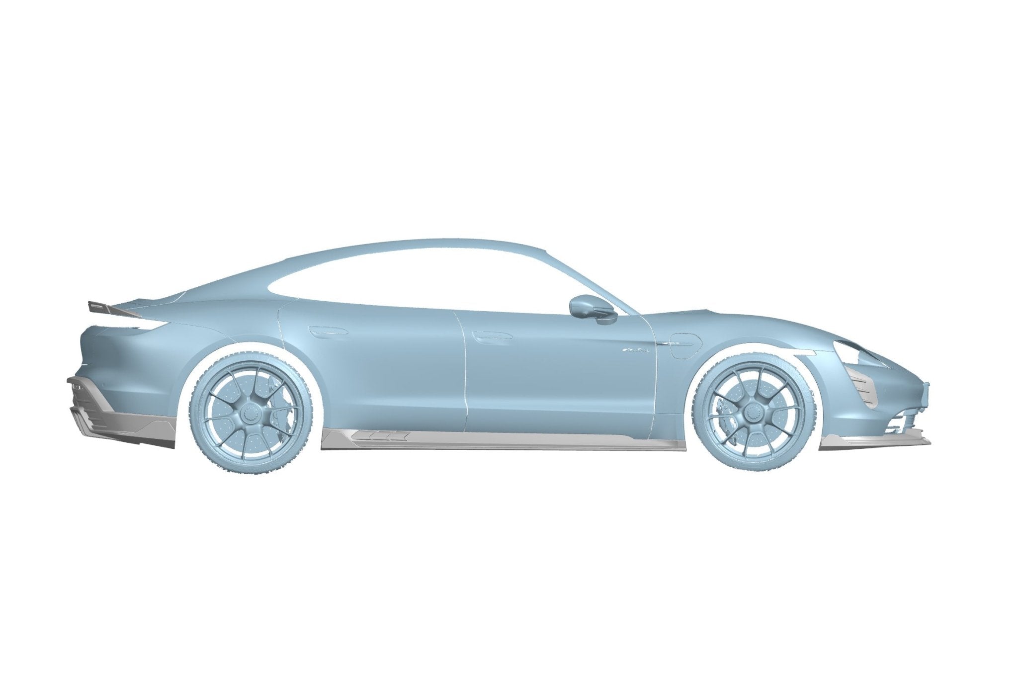 2019-2024 Porsche Taycan & GTS & Turbo AD Style DRY Carbon Fiber Side Skirts - Carbonado