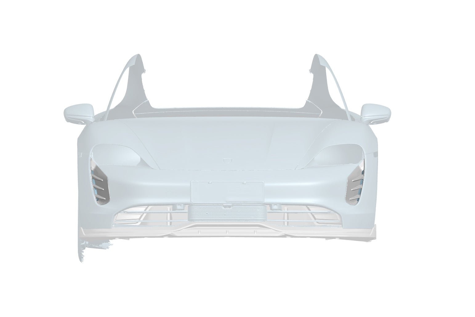 2019-2024 Porsche Taycan AD Style DRY Carbon Fiber Front Bumper Air Vents - Carbonado