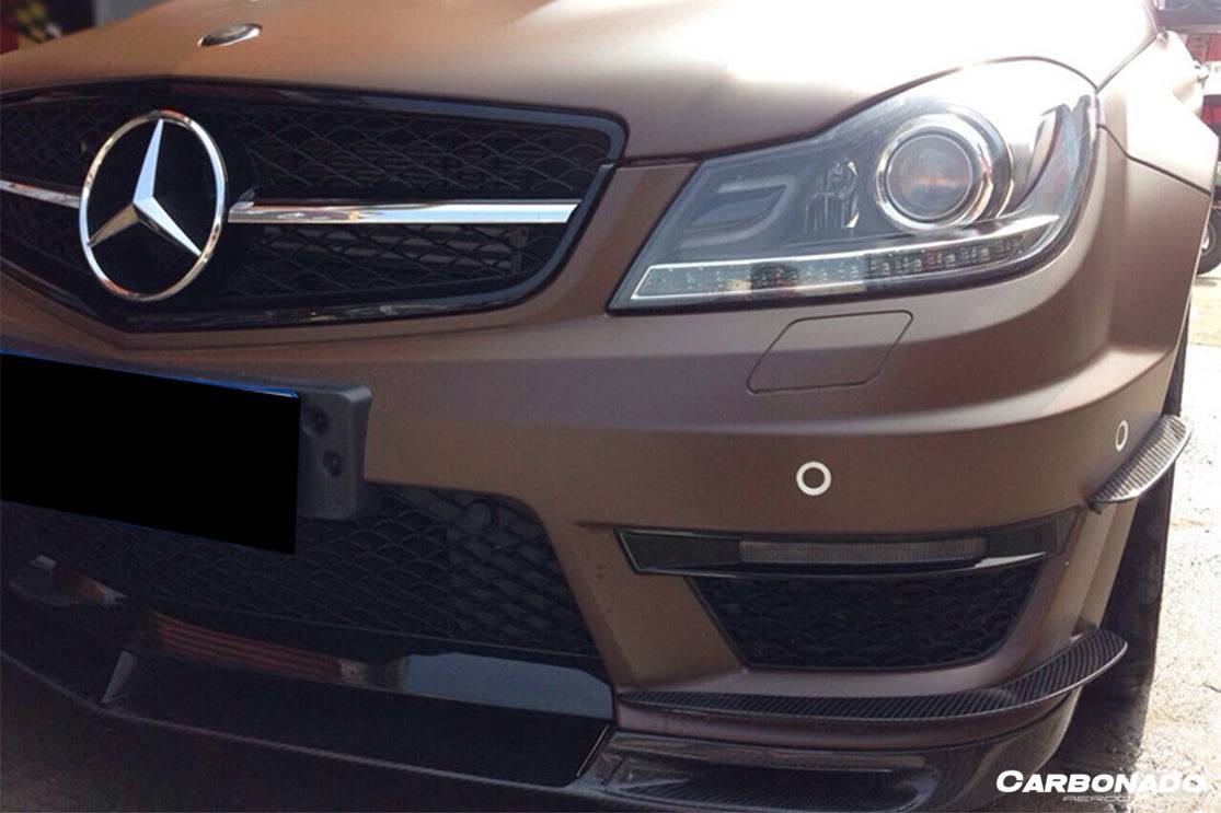 2012-2014 Mercedes Benz W204 C63 AMG Sedan/Coupe BK Style Front Canard - Carbonado