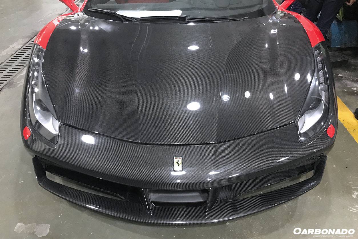 2015-2020 Ferrari 488 GTB Spyder OE Style Carbon Fiber Front Bumper - Carbonado Aero
