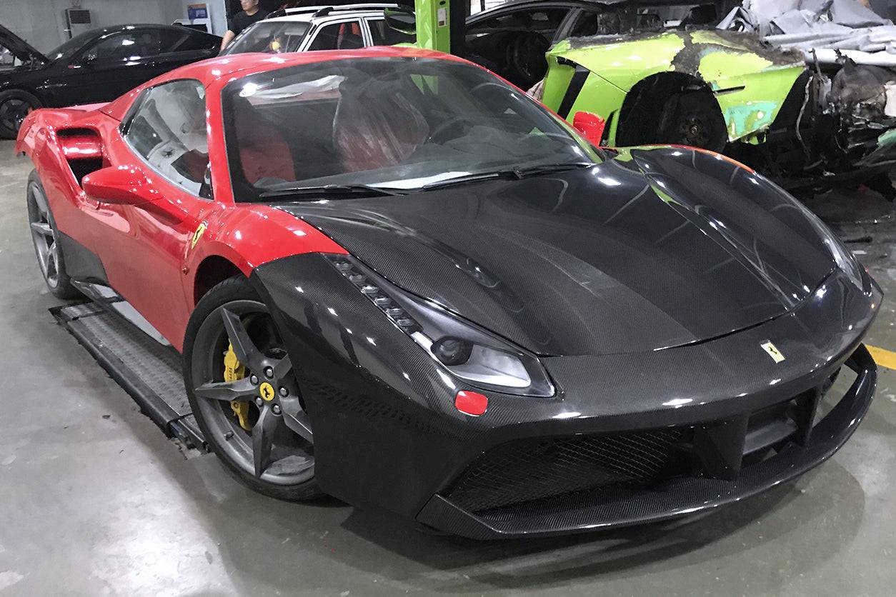 2015-2020 Ferrari 488 GTB & Spider OE Style Carbon Fiber Front Bumper - Carbonado