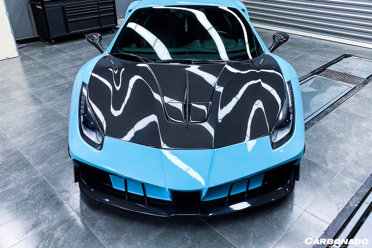 2015-2019 Ferrari 488 GTB/Spyder MA Style Carbon Fiber Hood - Carbonado Aero