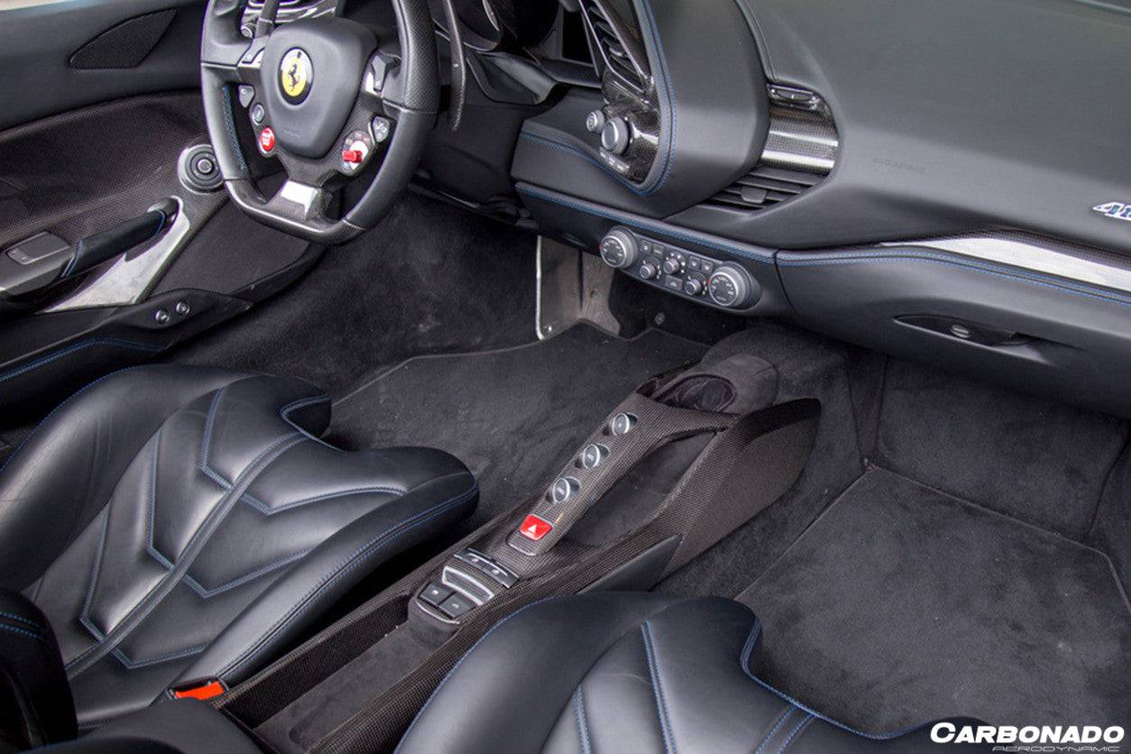 2015-2020 Ferrari 488 GTB & Spider Dry Carbon Fiber Bridge Support Windows Switches Panel - Carbonado