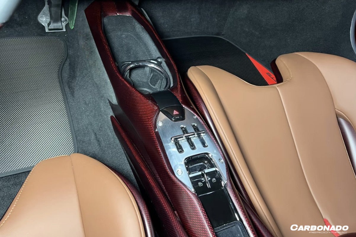 Ferrari 296 GTB GTS OE Style Dry Carbon Fiber Center Control Surround Panel Rear End 2022-Up