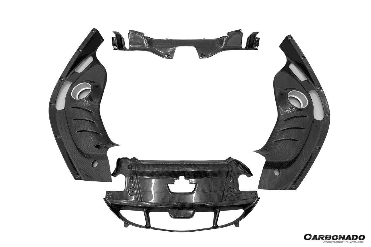 Ferrari 296 GTB OE Style Dry Carbon Fiber Engine Bay Panel Replacement Kit 4PCS 2022-Up