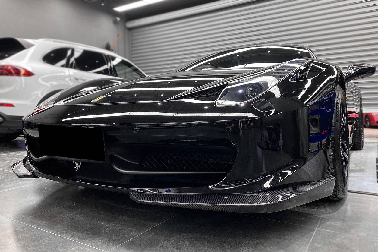 2010-2015 Ferrari F458 Coupe & Spider AP Style Carbon Fiber Front Lip - Carbonado