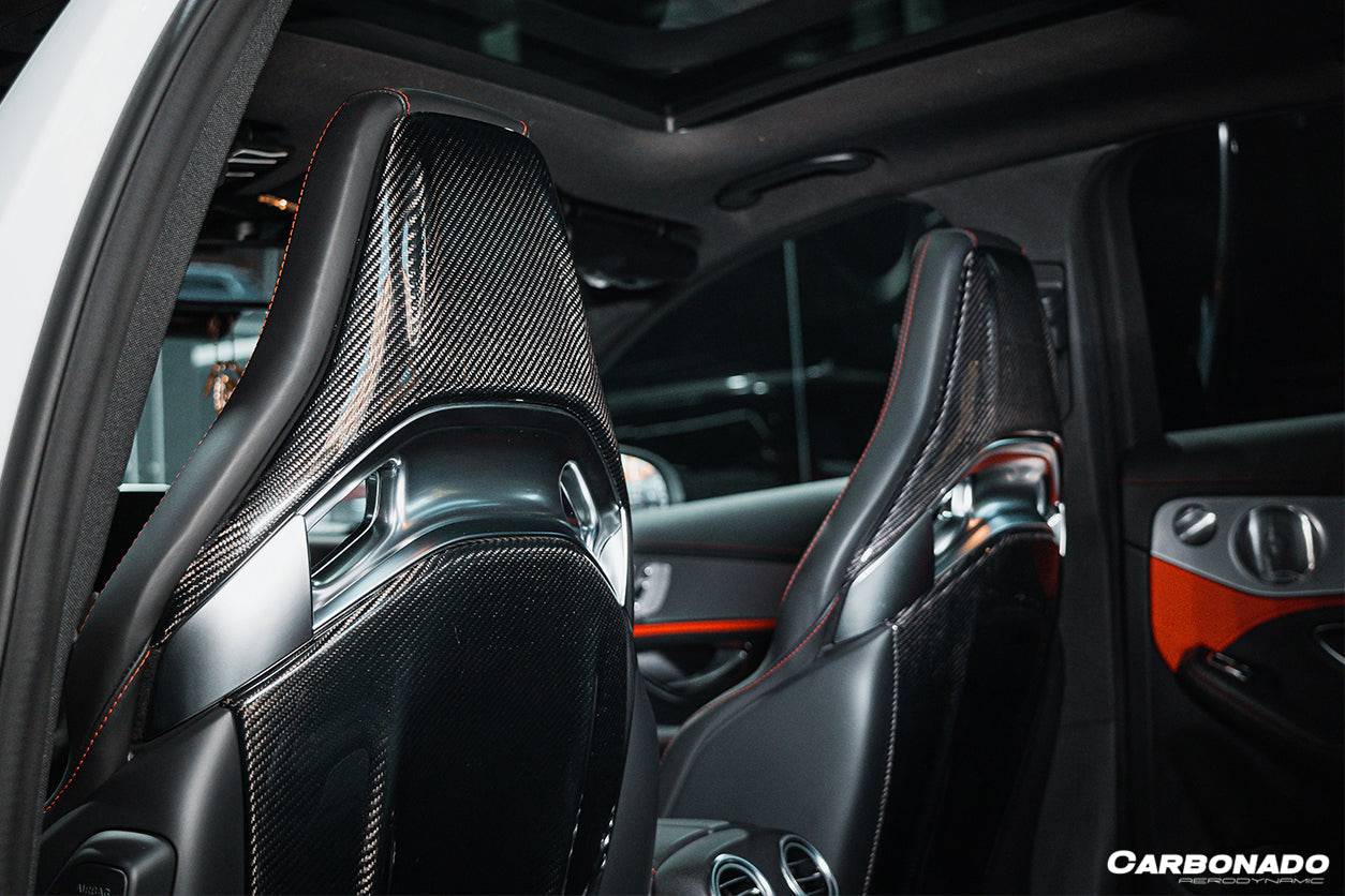 2015-2021 Mercedes Benz C63 & CLA45 & A45 AMG Sedan Carbon Fiber Seat-back Cover - Carbonado