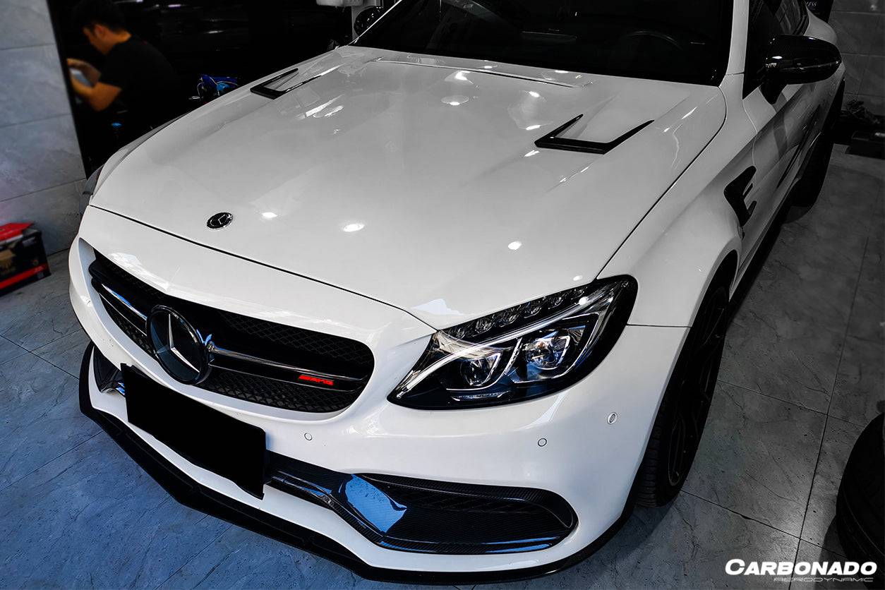 2015-2021 Mercedes Benz W205 C63S AMG Sedan & Coupe BKSS Style Hood - Carbonado