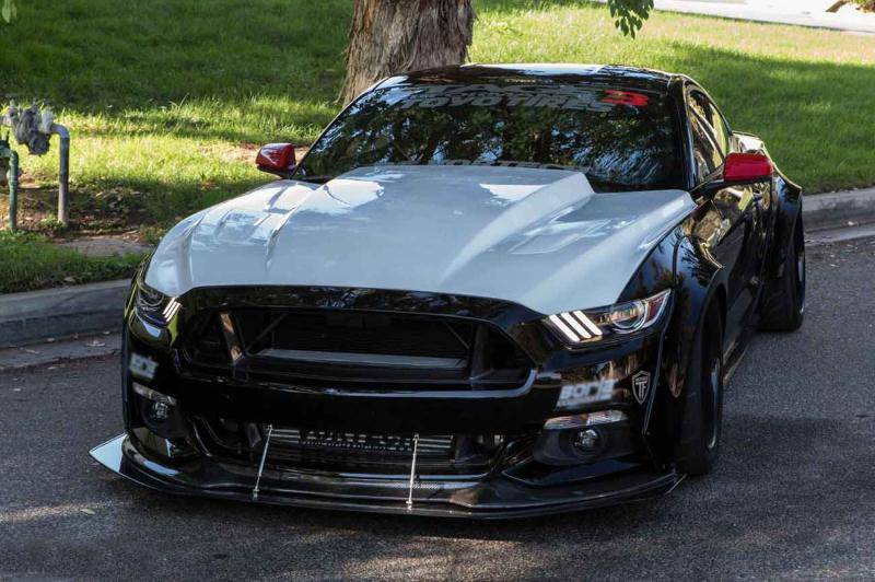 2015-2017 Ford Mustang TRU Style Carbon Fiber Front Bumper Up-Grille - Carbonado