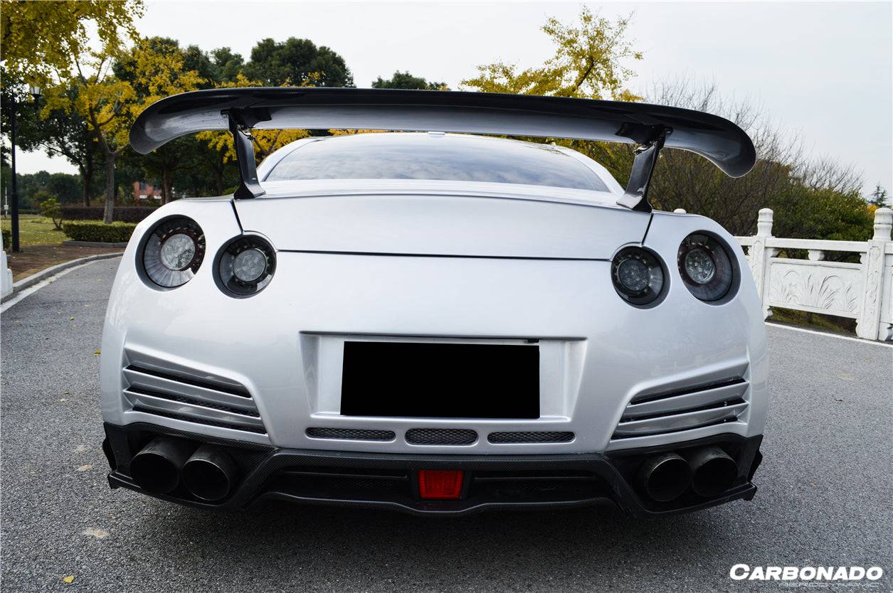2008-2016 Nissan GTR R35 CBA/DBA VA Style Rear Bumper w/ Lip - Carbonado