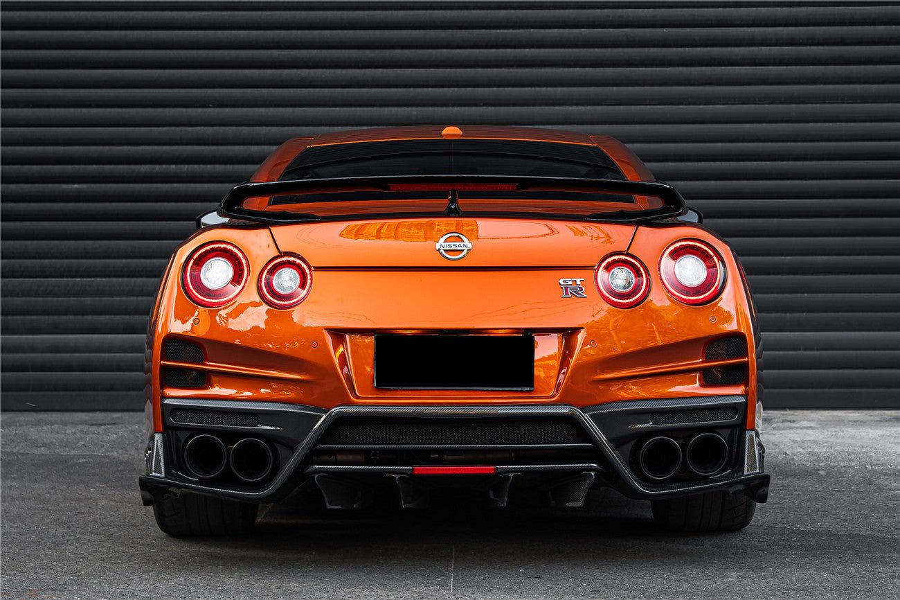 2008-2022 Nissan GTR R35 CBA & DBA & EBA TS Style Rear Bumper With Diffuser - Carbonado