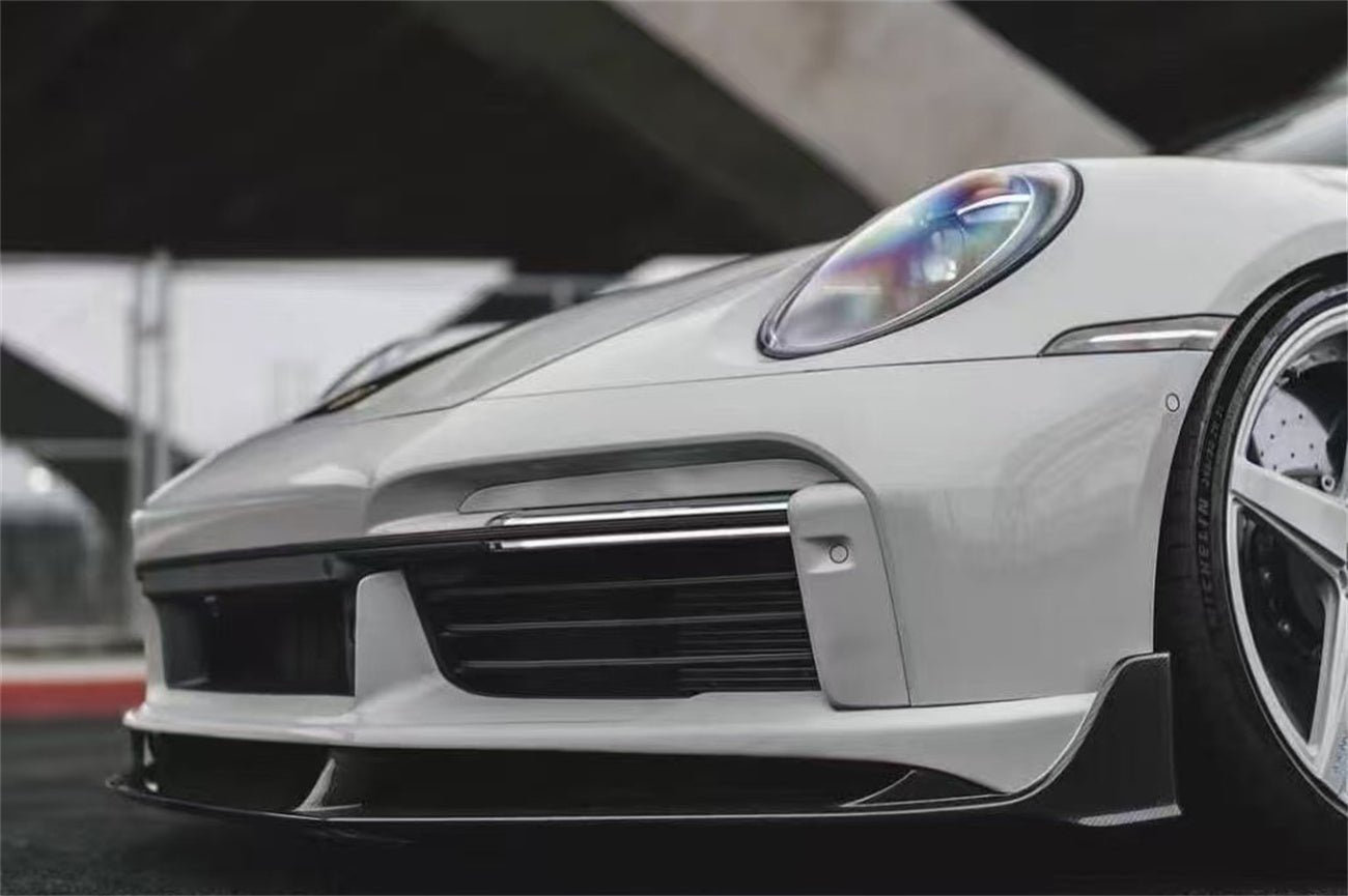 Porsche 911 992.1 Turbo S 9D Style Autoclave Carbon Fiber Front Lip Splitter 2020-2024