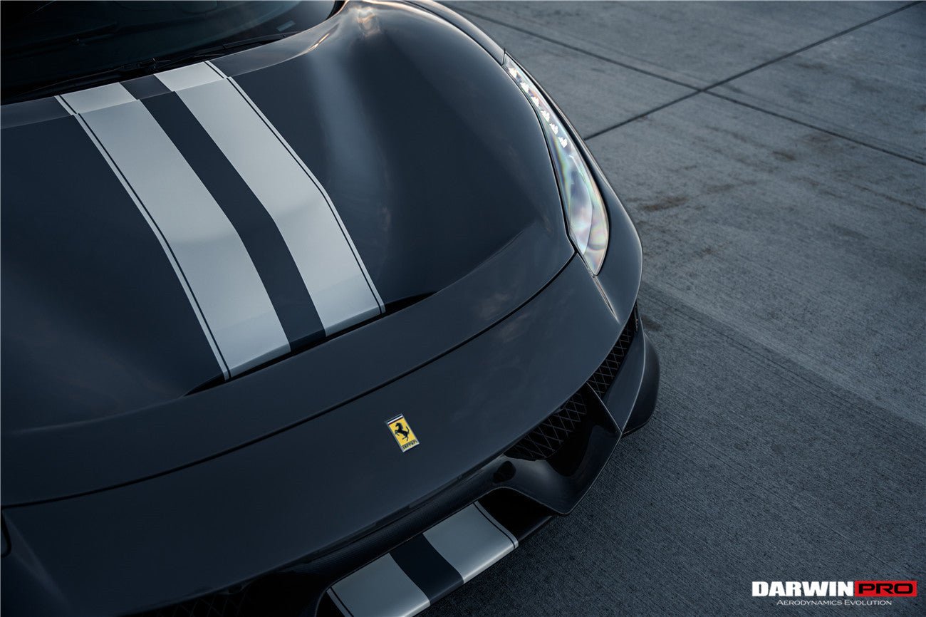 2015 - 2020 Ferrari 488 GTB & Spyder Pista Style Front Bumper Set W/ Hood