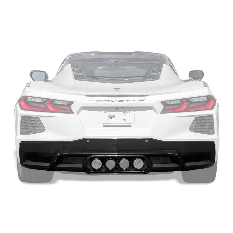 Chevrolet Corvette C8 Z06 Package Style Matte Black Rear Center Quad Exit Diffuser 2020-Up