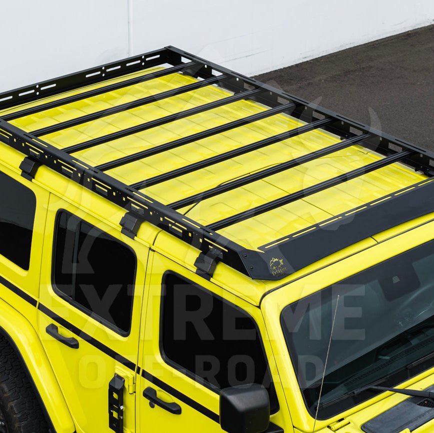 Jeep Wrangler JL Gladiator JT Carbon Steel Black Top Roof Cargo Rack 2018-Up