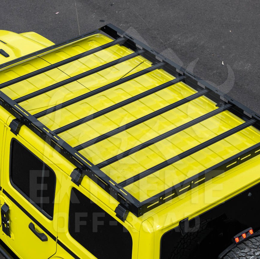 Jeep Wrangler JL Gladiator JT Carbon Steel Black Top Roof Cargo Rack 2018-Up