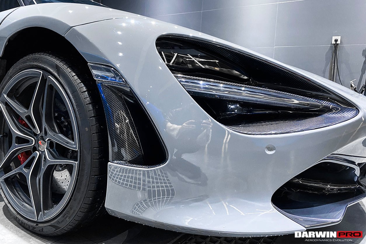 2017 - 2020 McLaren 720s Dry Carbon Fiber Headlight Inserts Trim Replacement