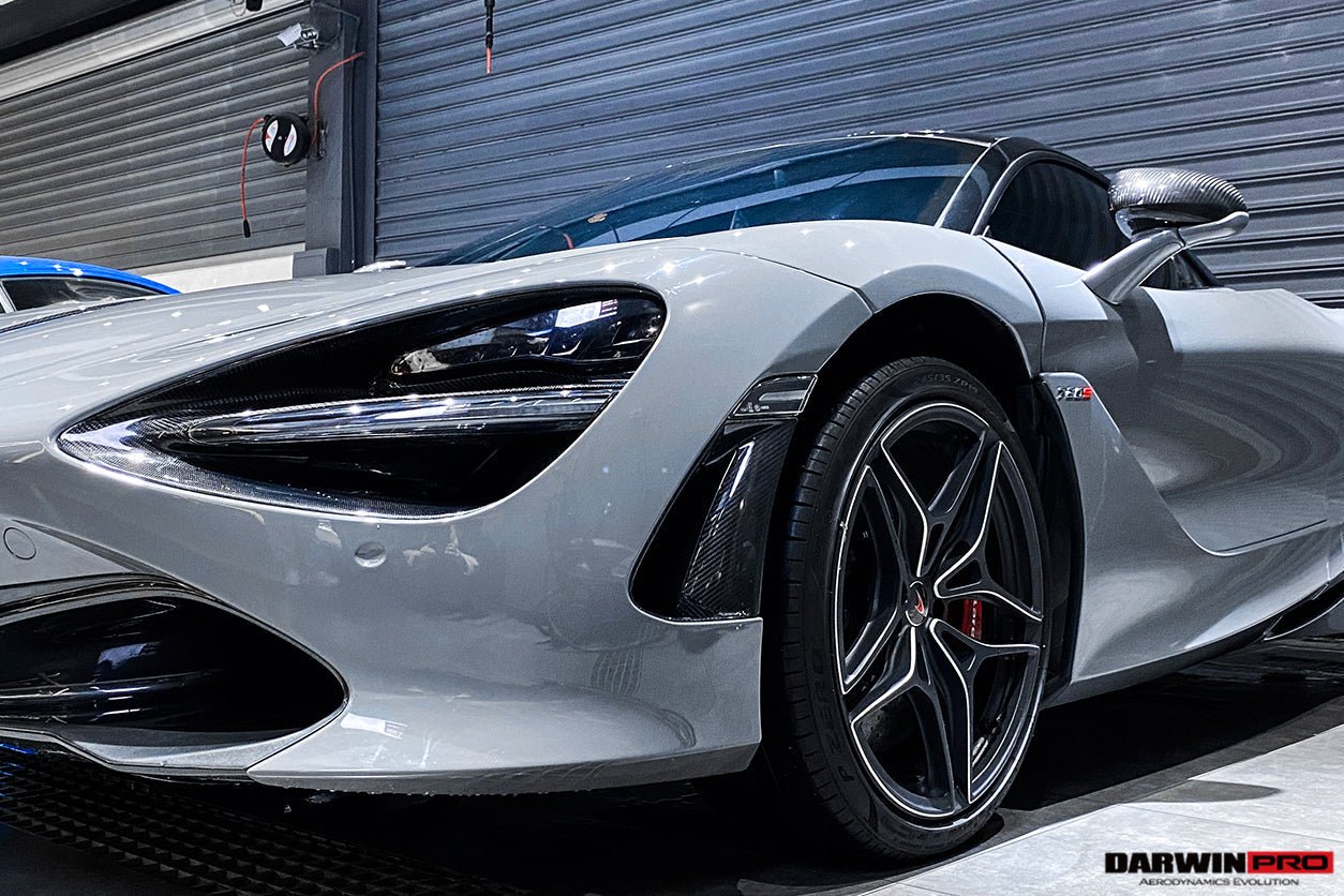 2017 - 2020 McLaren 720S Dry Carbon Fiber Headlight Inserts Trim Replacement