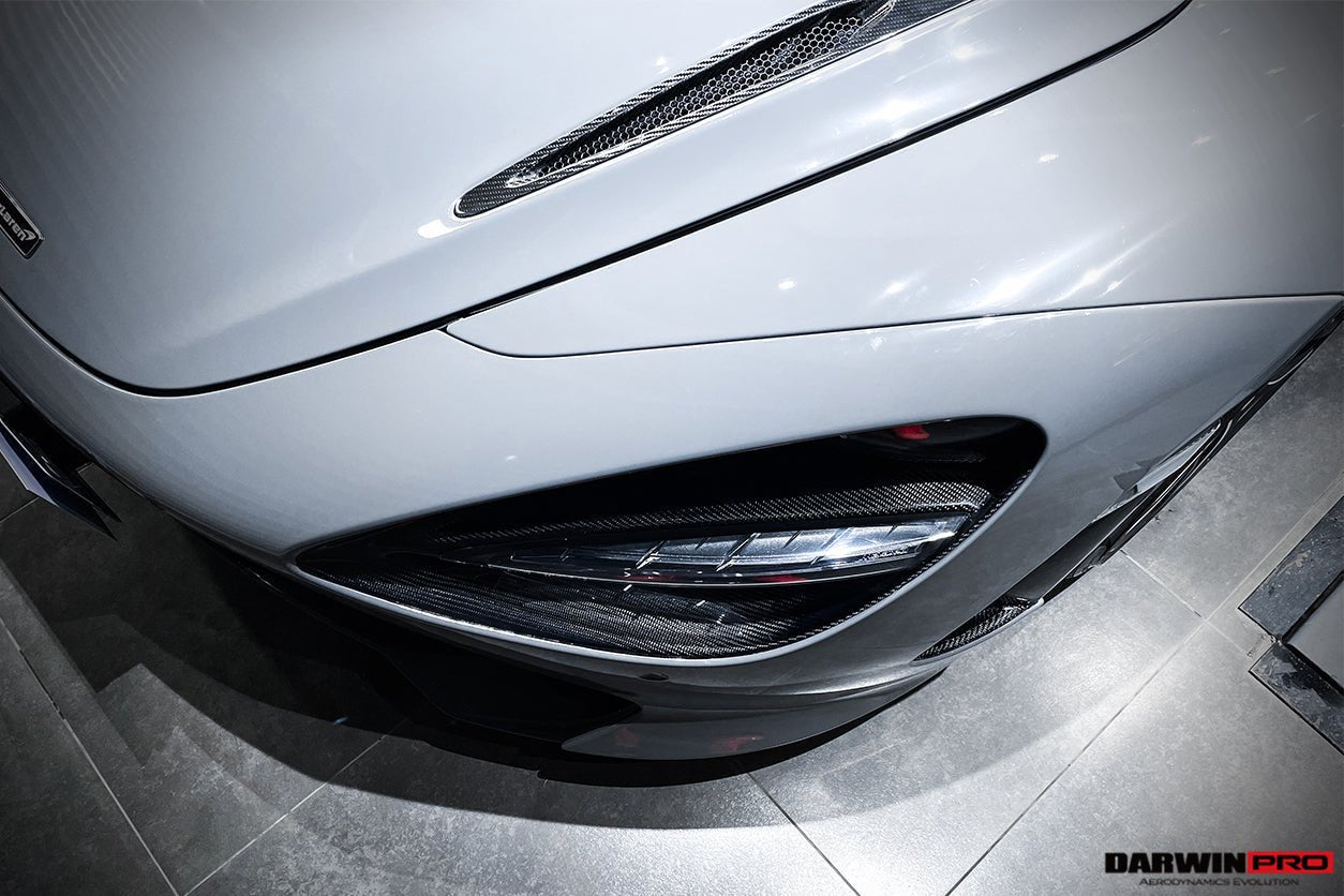2017 - 2020 McLaren 720S Dry Carbon Fiber Headlight Inserts Trim Replacement